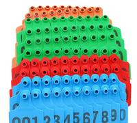 Étiquettes d'oreille de vache en plastique, 100 pièces, étiquettes d'oreille d'animaux de bétail pour vaches, chèvres, moutons, cochons, identification des animaux, boucles d'orei Mixed color 301-400