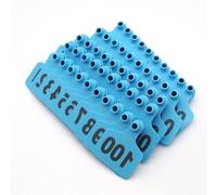 Étiquettes d'oreille en plastique pour bétail, Étiquettes d'oreille en plastique for bétail avec plusieurs plages de numéros 100 x 75 mm (3,9 x 2,9 pouces) Multicolore(Blue,No.201-300)