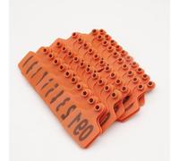 Étiquettes d'oreille en plastique pour bétail, Étiquettes d'oreille en plastique for bétail avec plusieurs plages de numéros 100 x 75 mm (3,9 x 2,9 pouces) Multicolore(Orange,No.501-600)