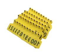 Étiquettes d'oreille en plastique pour bétail, Étiquettes d'oreille en plastique for bétail avec plusieurs plages de numéros 100 x 75 mm (3,9 x 2,9 pouces) Multicolore(Yellow,No.501-600)