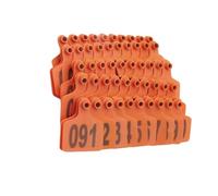 Étiquettes d'oreille en plastique pour bétail, Étiquettes d'oreille for bétail avec numéros en plastique 100 x 75 mm (3,9 x 2,9 pouces) Multicolore Plages de numéros multiples(Orange,No.401-500)