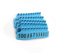 Étiquettes d'oreille en plastique pour bétail, Étiquettes d'oreille for bétail avec numéros en plastique 100 x 75 mm (3,9 x 2,9 pouces) Multicolore Plages de numéros multiples(Blue,No.201-300)