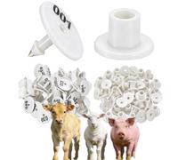 Étiquettes d'oreille rondes pour cochon, étiquettes d'oreille numérotées faciles à identifier, avec numéros 001-1000, mouton, renard, cochon (7 couleurs) white 701-800