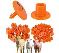 Étiquettes d'oreille rondes pour cochon, étiquettes d'oreille numérotées faciles à identifier, avec numéros 001-1000, mouton, renard, cochon (7 couleurs) orange 801-900
