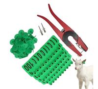 Étiquettes d'oreilles de vache | Étiquettes de marquage du bétail, 001 à 100 étiquettes d'identification d'animaux avec applicateur pour la gestion du bétail, les bovins, les chèvres et les programmes