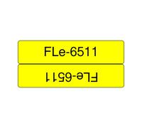 Étiquettes drapeaux prédécoupées Brother FLe-6511 / FLE6511, noir sur jaune, 21 x 45 mm, 72 étiquettes
