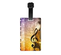 Étiquettes durables imprimées de notes de musique pour valises/sacs de voyage, étiquettes pour identification facile des bagages (taille unique)