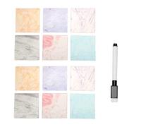 Étiquettes Effaçables à Sec Lavables, Autocollants Post It Effaçables à Sec Réutilisables et Amovibles pour Bureau Miroir de Réfrigérateur Mural 12 Pièces