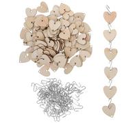 Étiquettes en Bois à Double Trou pour Bricolage et Décoration Murale | Bois Brut Lisse, Pièces Réutilisables, Crochets en Acier Inoxydable, pour Écoles et Chambres