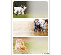 Étiquettes en hêtre HERMA VARIO "Animaux de ferme" 3 feuilles à 3 étiquettes