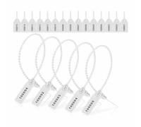 Étiquettes en plastique ， Sceaux numérotés en plastique multicolores avec dissolvant d'étiquettes, 1000 pièces(White)