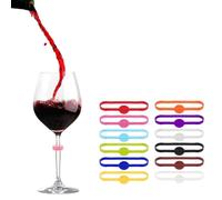 Étiquettes en silicone pour verres à vin avec code couleur pour une identification facile lors d'un événement social, passe au lave-vaisselle