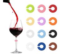 Étiquettes en silicone pour verres à vin avec code couleur pour une identification facile lors d'un événement social, passe au lave-vaisselle