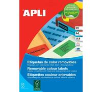 Etiquettes Enlevable Multi Usage Rouge 45,7x21,2 Mm 20 Feuilles