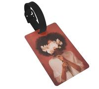 Étiquettes esthétiques pour bagages avec inscription « Black Woman » - Orchidée blanche - Idéales pour les sacs à dos de voyage et de croisière
