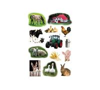 Sticker décor HERMA - Photos d'animaux de la ferme, 3 planches de 13 stickers (papier)