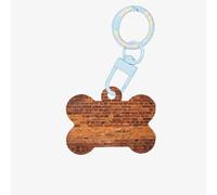 Étiquettes industrielles en forme d'os de chien en forme d'os de chien avec impression de fond de brique, porte-clés en acrylique double face pour chiens et chats