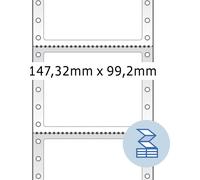 HERMA - étiquettes d'ordinateur continues, 147,32x99,2mm,1voieBlanches, contenu: 1000 étiquettes, pe