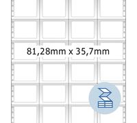 Étiquettes informatiques blanches 81,28x35,7 mm papier mat 16000 pcs.