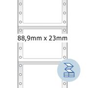 Étiquettes informatiques blanches 88,9x23 mm papier mat 6000 pcs.