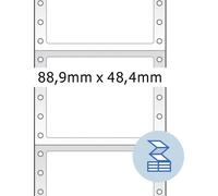 Étiquettes informatiques HERMA en continu 88,9 x 48,4 mm 1 piste blanc 3.000 étiquettes