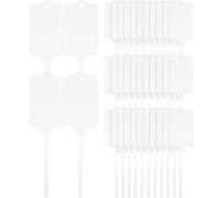 Étiquettes inscriptibles en plastique avec boucle autobloquante, étiquettes d'identification for le stockage, les bagages, l'organisation et l'étiquetage, 100 pièces(White)