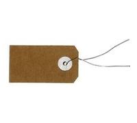 Etiquettes kraft avec fil métallique - 5,5 x 3 cm Marron G
