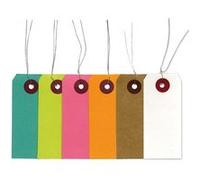 Etiquettes Kraft-Blanches-Couleur Multicolore