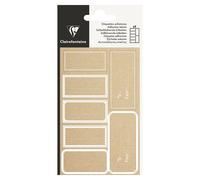Clairefontaine Étiquettes adhésives Rectangle kraft – sachet de 28 Blanc/Kraft 8,5x16 cm