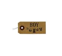 Etiquettes kraft + Tampon bois - Boy
