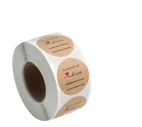 Étiquettes Kraft Vintage En Forme De Cœur D'amour Rouge, Faites Maison Avec Autocollants, Bricolage Personnalité pour étiquettes de prix(1 inch-300pcs)
