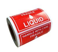 Étiquettes liquides 5,1 x 7,6 cm avec poignée liquide fragile avec autocollants d'avertissement d'entretien pour l'expédition et l'emballage 300 pièces par rouleau