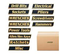 Étiquettes Magnétiques Boîte À Outils | 12 Pièces Magnétiques Fortes Imprimées En 3D | Étiquettes D'Organisation Pour Boîte À Outils | Pour Organisation Identification Des Tiroirs Armoire