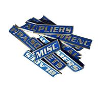 Étiquettes Magnétiques Boîte À Outils - 12 Pièces Outil d'Organisation et d'Identification,Labels D'Organisation Magnétiques Pour Boîte À Outils | Pour Tiroirs Armoires Surfaces Métalliques