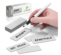 Etiquettes Magnétiques Effacable 7,5 x 2,5 cm - Ensemble de 25 Aimants - Gris - pour Tableau Magnétique