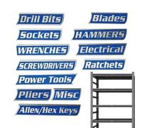Étiquettes magnétiques pour boîte à outils - 12 aimants puissants - Étiquettes d'organisation pour armoires à outils - Pour organiser, identifier le positionnement des tiroirs de placard de garage