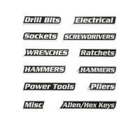 Étiquettes magnétiques pour boîte à outils - 12 étiquettes magnétiques puissantes pour organisateur d'outils, étiquetes pour tiroirs de garage et armoires pour une identification facile pour