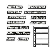 Étiquettes magnétiques pour boîte à outils - 12 pièces aimants puissants, faciles à lire - pour l'organisation, l'identification du positionnement, le garage, les tiroirs, la réparation de voiture