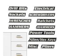 Étiquettes magnétiques pour boîte à outils - 12 pièces magnétiques puissantes imprimées en 3D | Étiquettes de tiroir à outils pour organiser les accessoires - Armoire, atelier, garage, réparation de