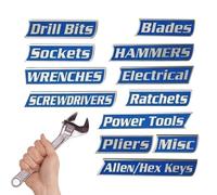 Étiquettes magnétiques pour boîte à outils | 12 pièces magnétiques puissantes imprimées en 3D | Étiquettes magnétiques pour boîte à outils | Pour armoire, atelier, garage, réparation de voiture