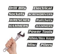 Étiquettes Magnétiques Pour Boîte À Outils Lot De 12 Impression 3D | Étiquettes Magnétiques Puissantes Organisateur D Outils En Métal Garage Atelier Buanderie Classification Marquage Accessoires