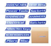Étiquettes magnétiques pour outils | Lot de 12 étiquettes magnétiques pour organisateur d'outils, pour maison, tiroir, armoire, garage, entreprise, atelier, bureau