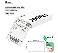 Étiquettes Marklife 4" X 6" Étiquettes thermiques perforées, compatibles avec les imprimantes thermiques - convient à d'autres marques, papier pliant, adhésif haute résistance, qualité commerciale (4"