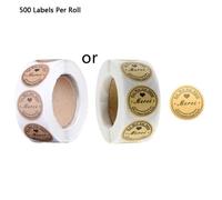 Étiquettes Merci Français Kraft, 500 Pièces, S14 20 Livraison Directe, Étiquettes De Scellage D'enveloppe Faites À La Main Pour Scrapbooking