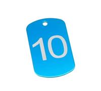 Étiquettes Métalliques Numérotées Étiquette numérique 1-100, 100-200, plaque rectangulaire en aluminium, porte-clés personnalisé, carte d'identité de Club, série Anti-perte(Blue,1-100)