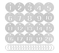 Étiquettes Métalliques Numérotées Étiquettes de casier cartes plaque numéro d'acier inoxydable 30MM 1-200 étiquettes porte-clés suspendues onglets métalliques portables(150-200)