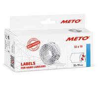 Étiquettes Meto pour étiqueteuse manuelle (32x19 mm, 2 lignes, papier blanc, 5 000 étiquettes, adhésives permanentes, pour appareils Meto, Contact, Sato, Avery, Tovel, Samark etc.)