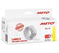 Etiquettes METO pour étiqueteuses de prix 22 x 12 mm rouge 6 rouleaux de 1.000 étiquettes