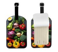 Étiquettes mignonnes avec imprimé fruits et légumes - 10,9 x 7 cm - Accessoires de voyage élégants