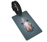 Étiquettes mignonnes de sorcière fantôme chat pour bagages, nom, étiquette d'identification, étiquettes de valise, idéales pour les sacs à dos de voyage croisières
